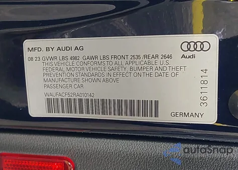 2024 Audi A5 Premium Plus 45 z USA, uszkodzony, nr VIN WAUFACF52RA010142